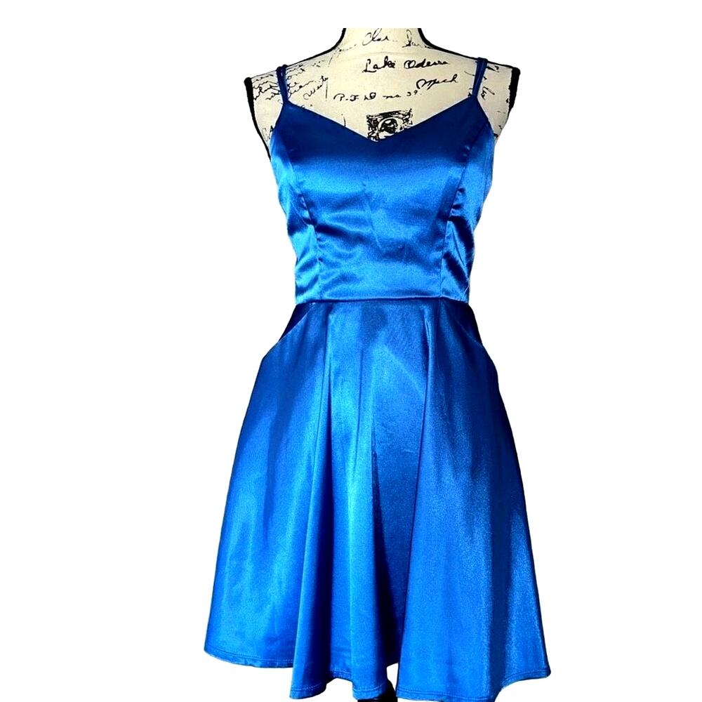 City Studio royal blue junior fit dress 5‎